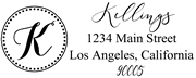 Solid Line and Dot Border Letter K Monogram Stamp Sample